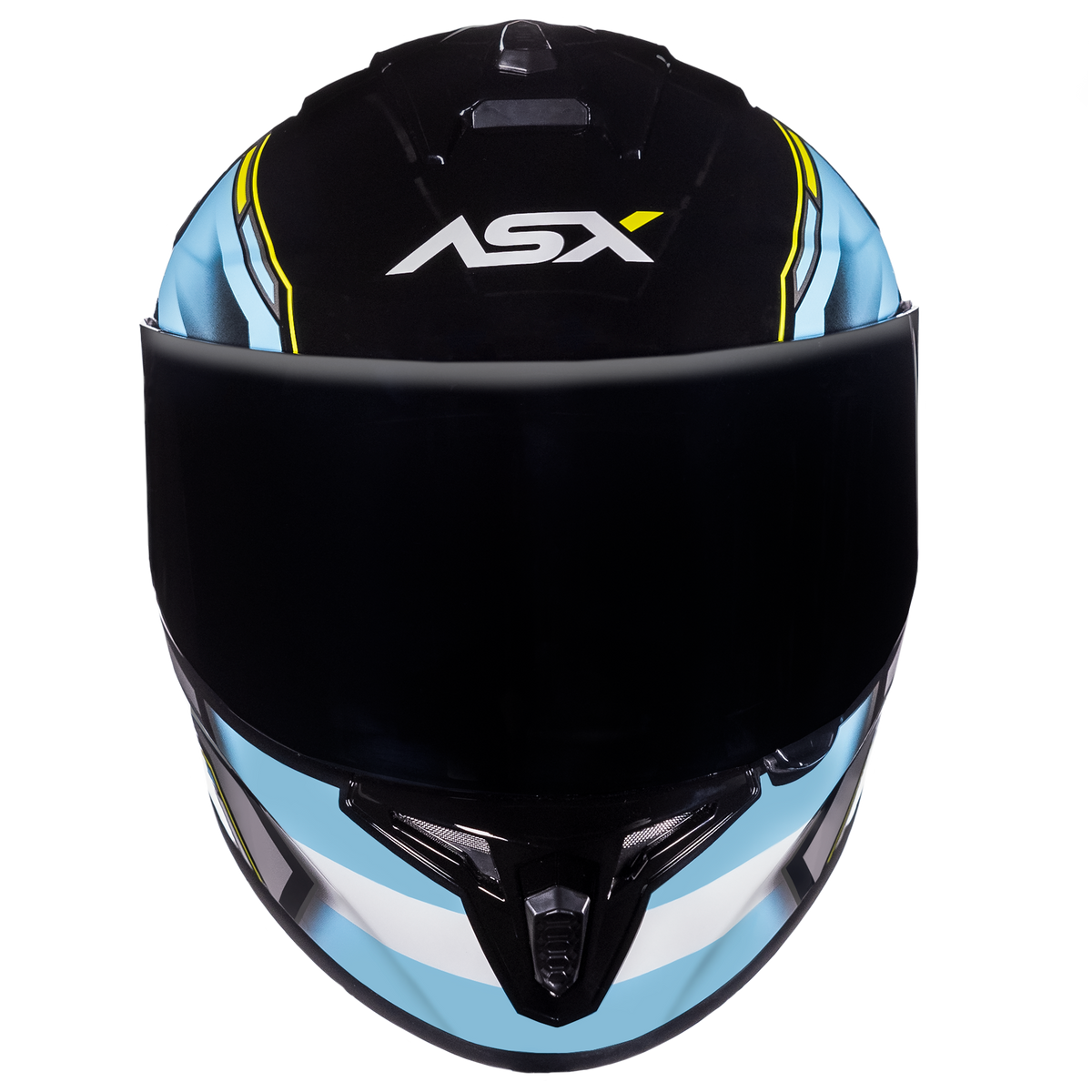 Capacete ASX draken Pilot Brilho Preto/Azul/Amarelo