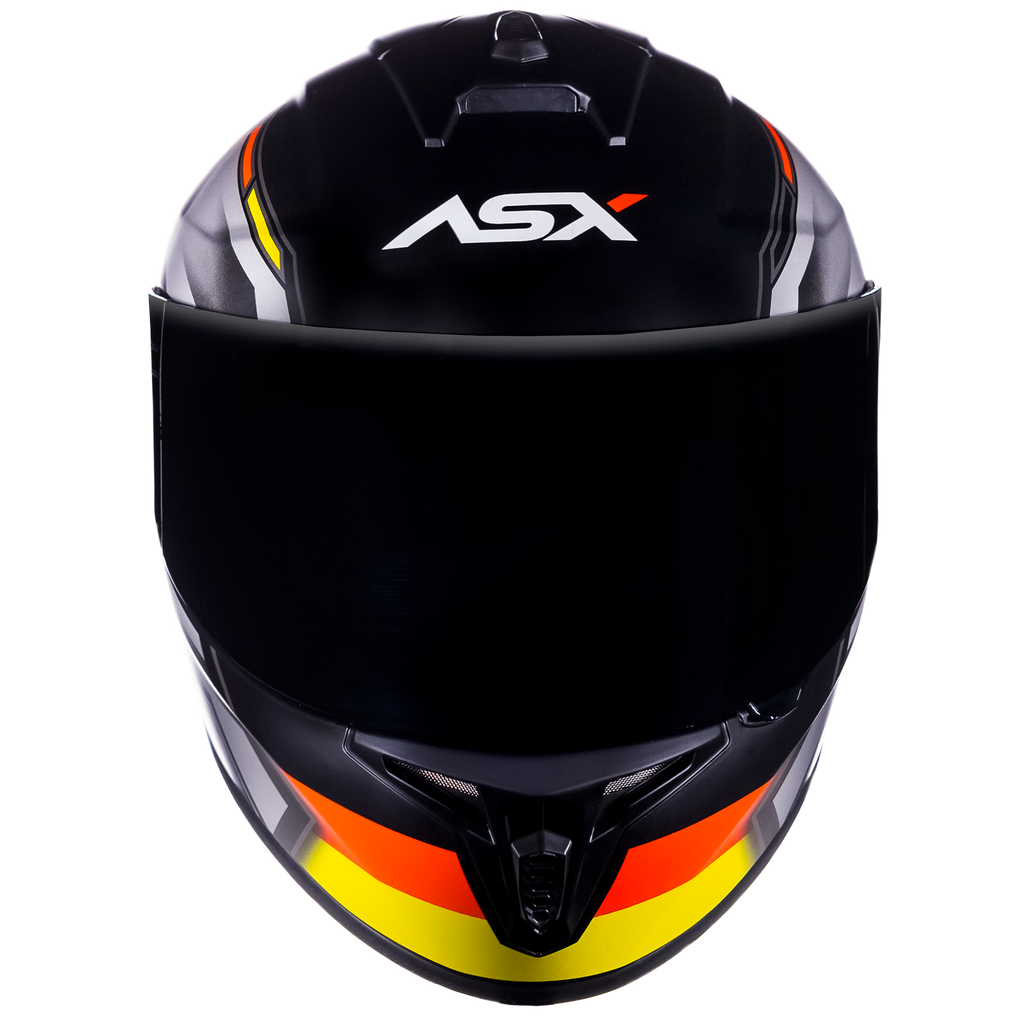 Capacete ASX draken Pilot Fosco Preto/Vermelho/Amarelo