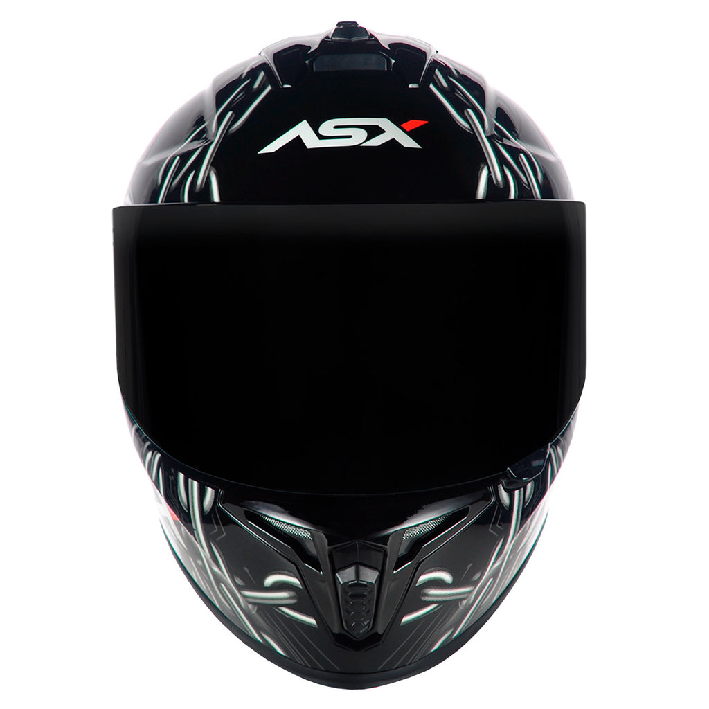 Capacete ASX draken Bull Cyber Brilho Preto/rosa