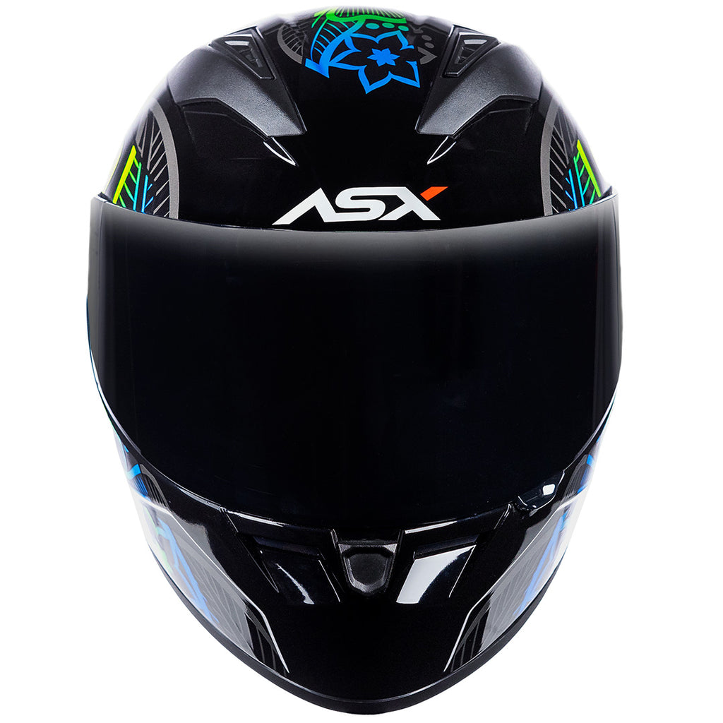 Capacete ASX City Flowers Brilho Preto Grafite Color