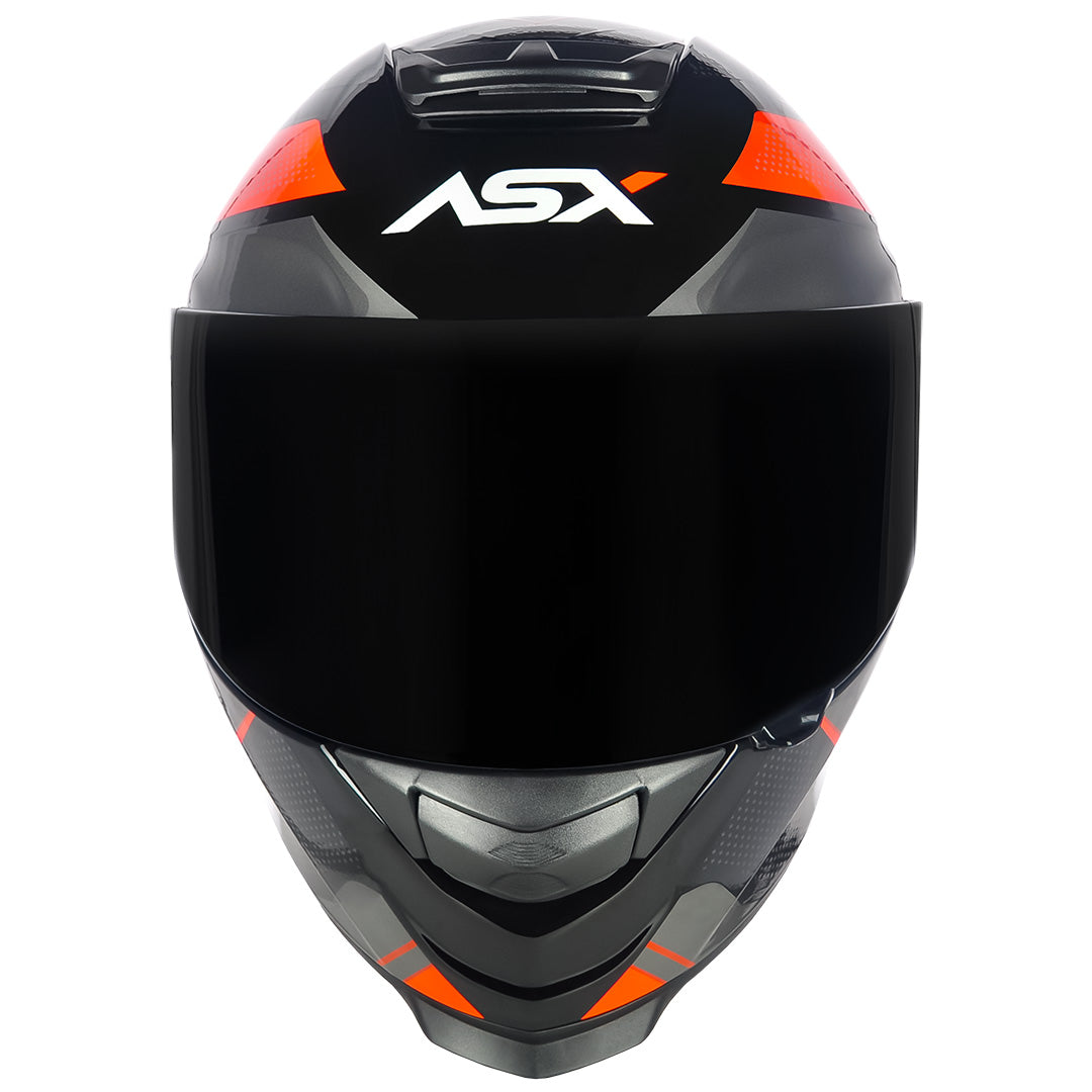 Capacete ASX Eagle Fast Brilho Preto/Vermelho/Grafite