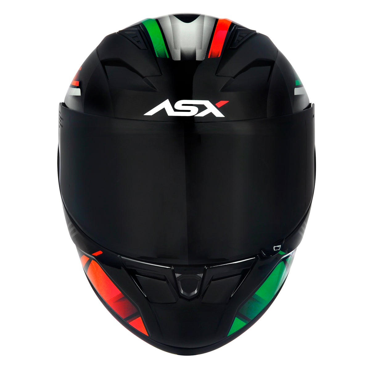 Capacete ASX City  Start Brilho Preto/Vermelho/Verde