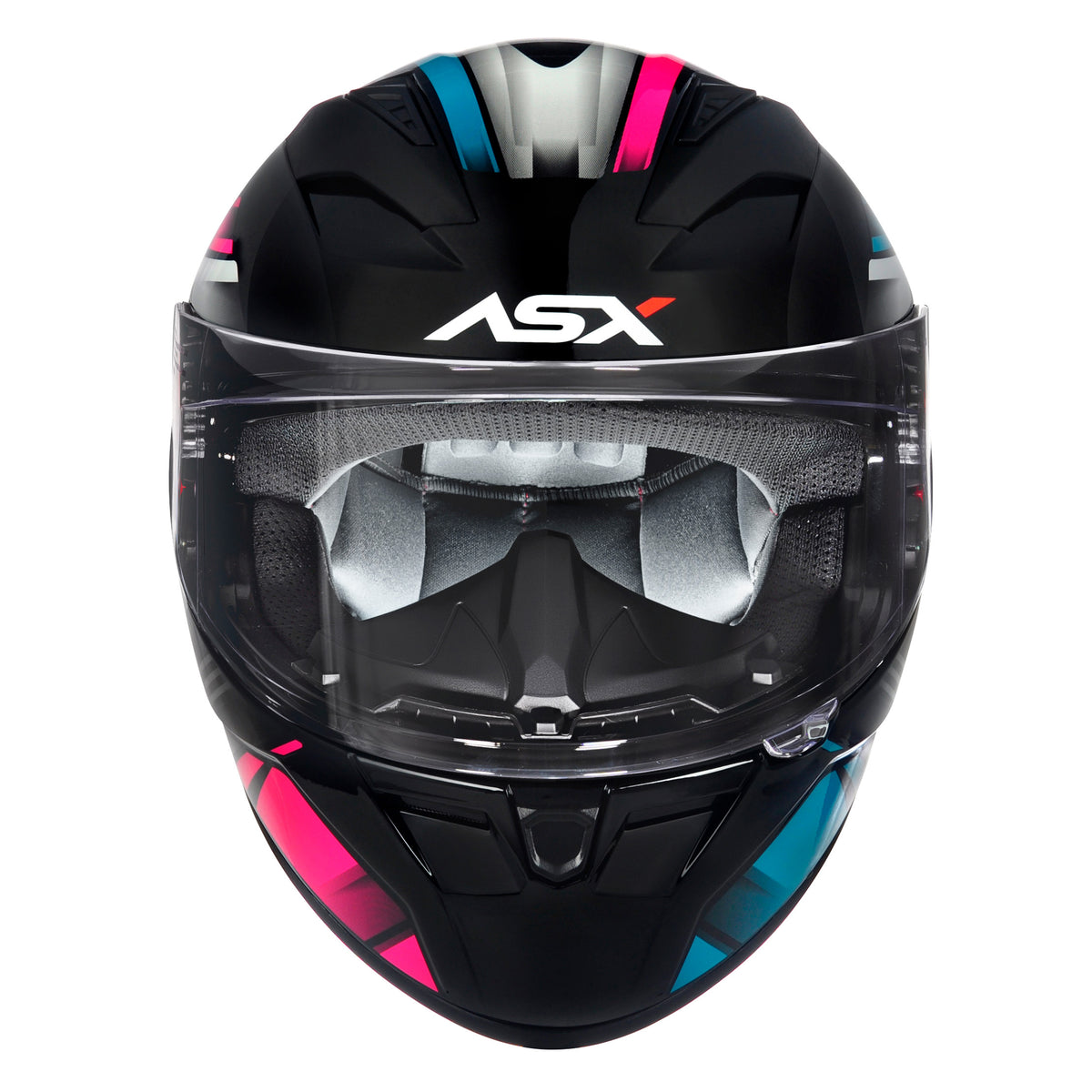 Capacete ASX City Start Brilho Preto/turquesa/rosa