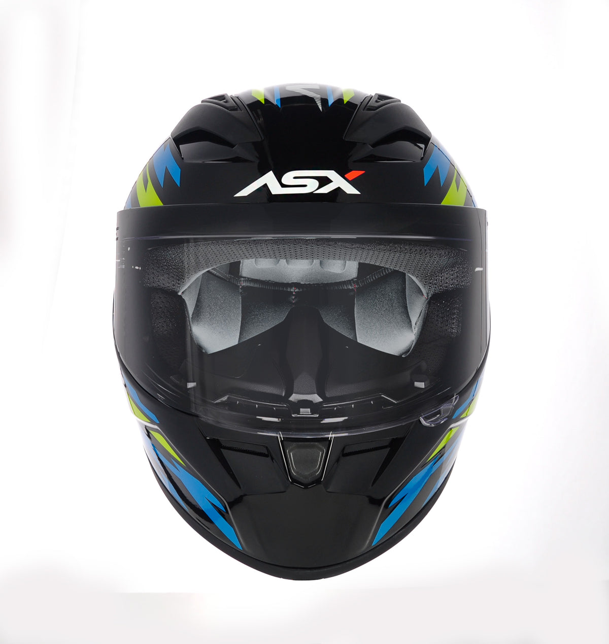 Capacete ASX City Arrow Brilho Preto/Azul/Amarelo
