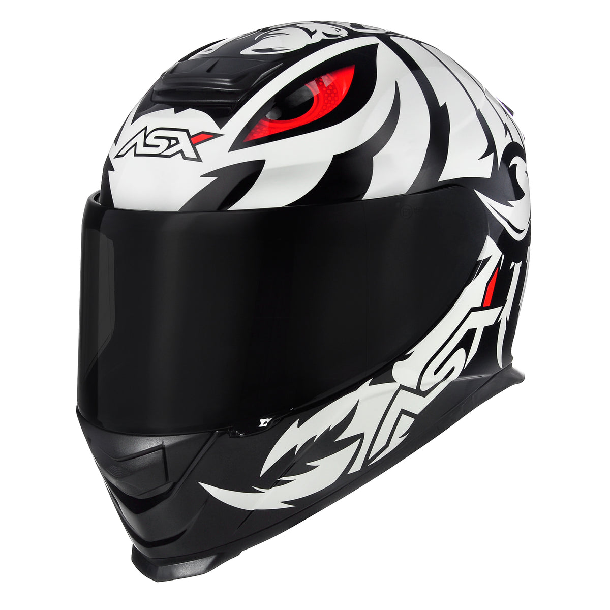 Capacete ASX Eagle Scorpion Brilho Preto/Branco/Vermelho