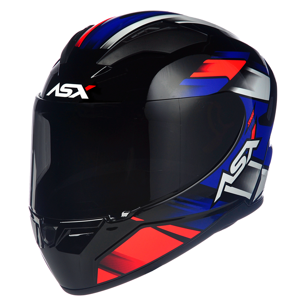 Capacete ASX City Start Brilho Preto/Vermelho/Azul