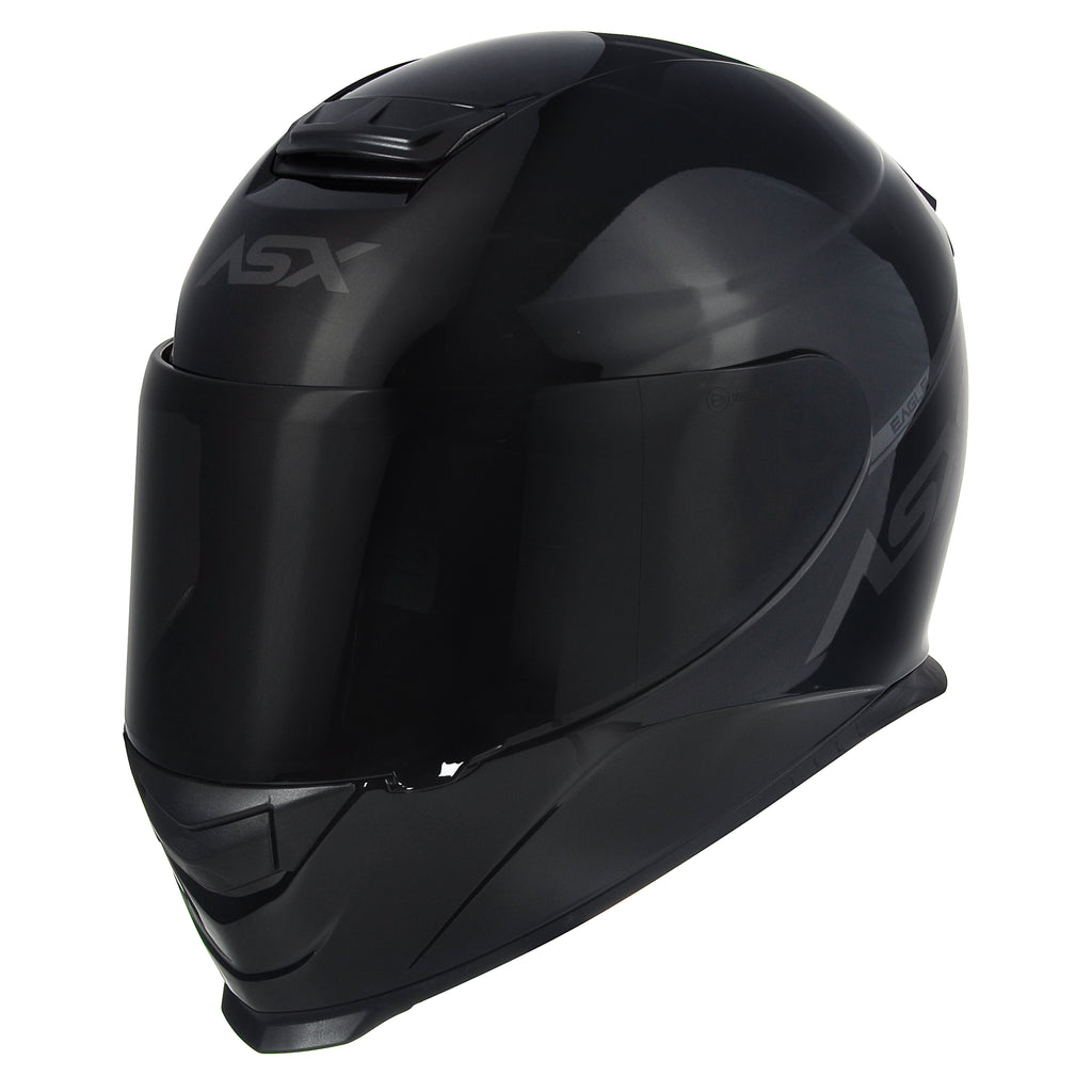 Capacete ASX Eagle Solid Brilho Preto/Cinza