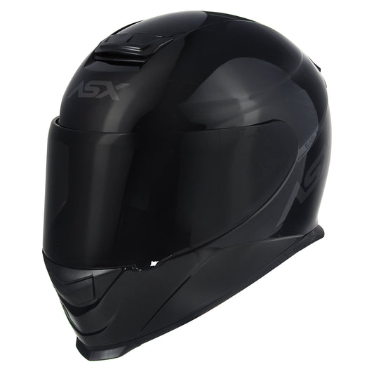 Capacete ASX Eagle Solid Brilho Preto/Cinza