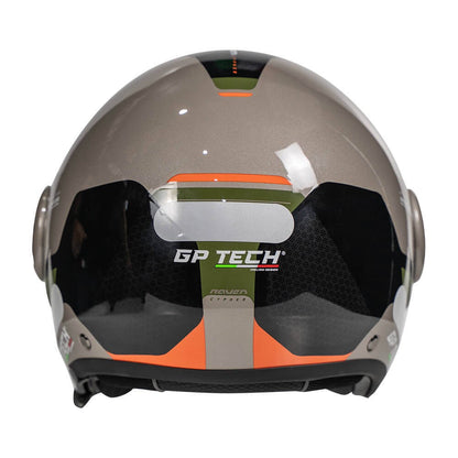 CAPACETE MOTO GP TECH ZOOM REVOLT ARMY C/ OCULOS VERDE