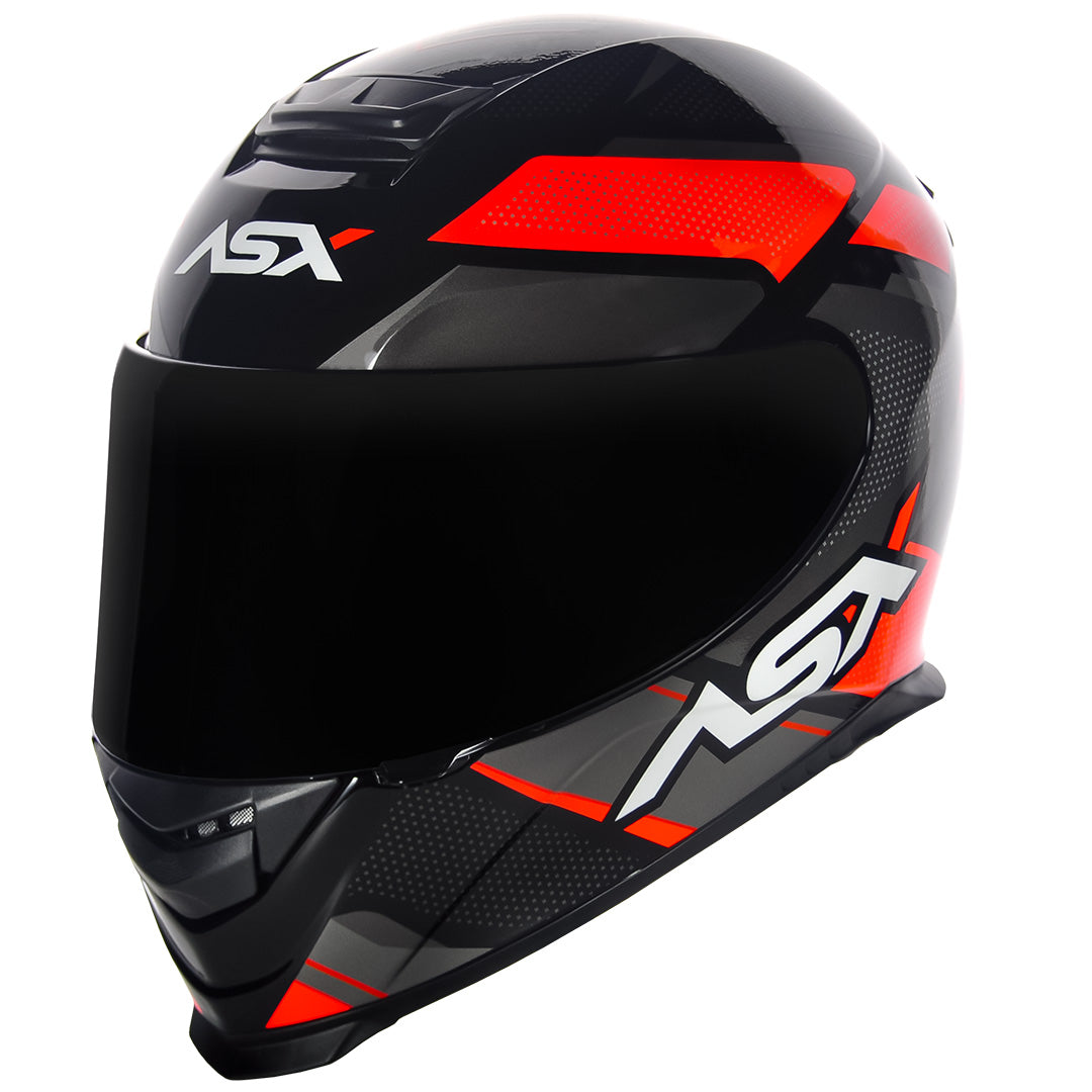 Capacete ASX Eagle Fast Brilho Preto/Vermelho/Grafite