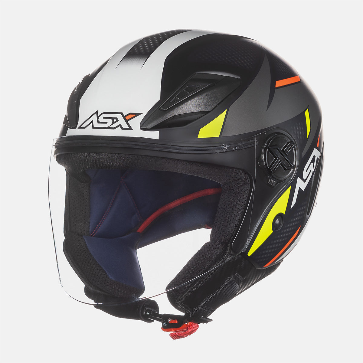 Capacete ASX City Air Square Fosco Preto/Grafite/Amarelo