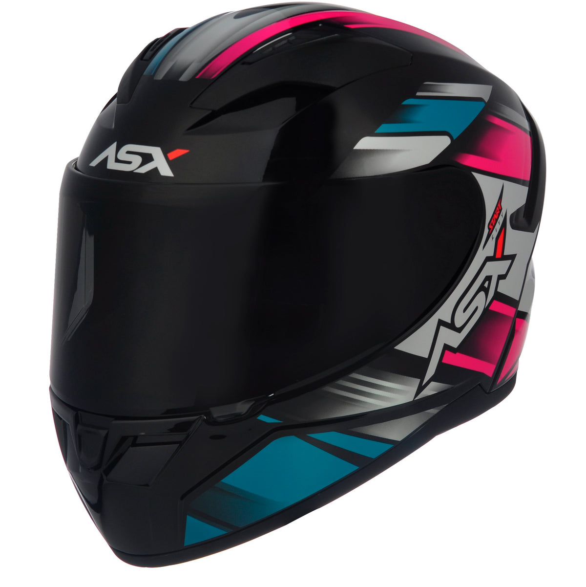 Capacete ASX City Start Brilho Preto/turquesa/rosa