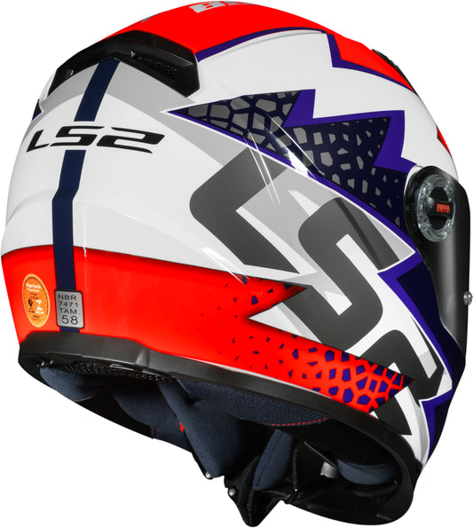 Capacete Ls2 Ff358 Classic Speedy Branco Roxo Laranja