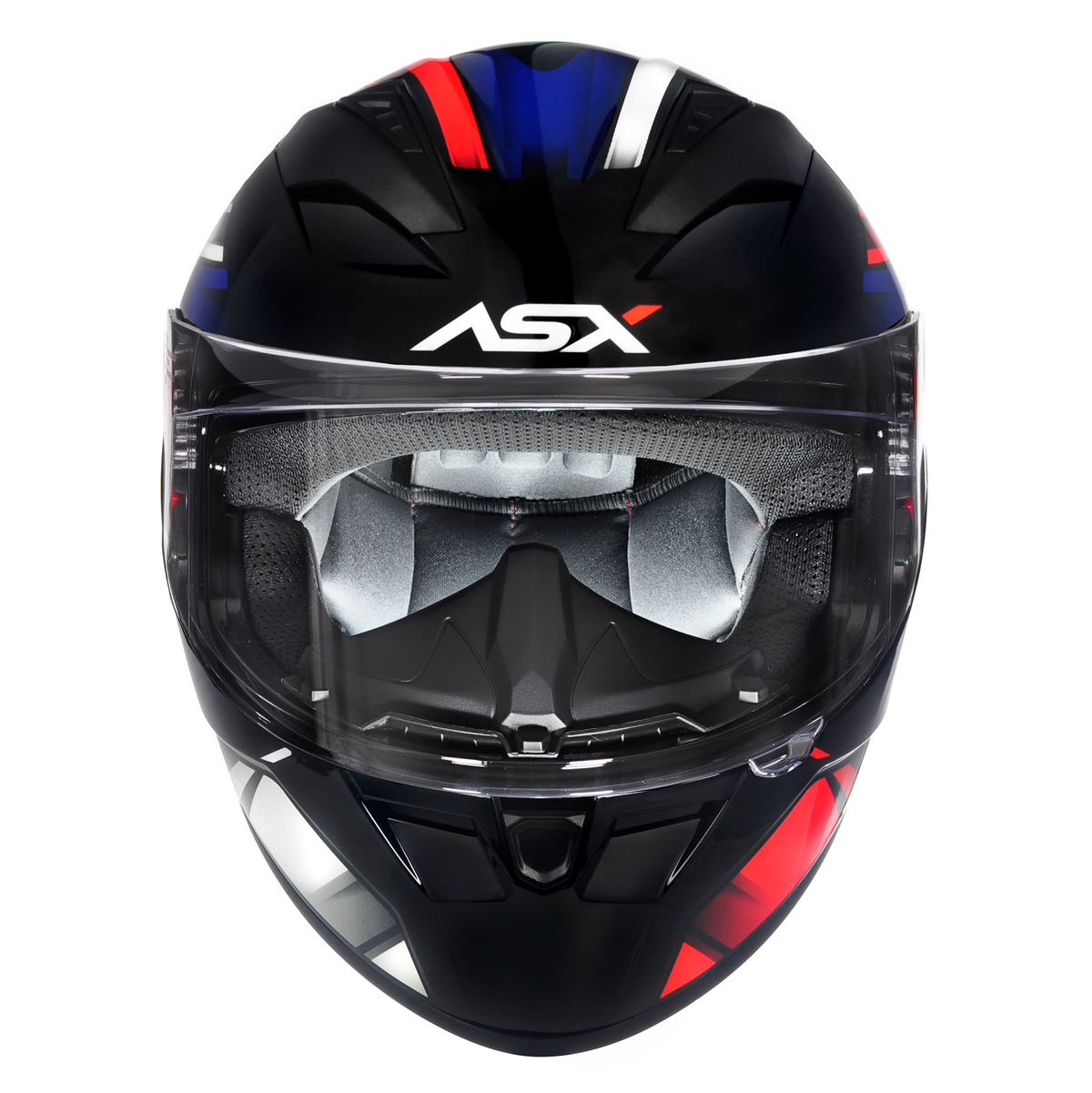 Capacete ASX City Start Brilho Preto/Vermelho/Azul