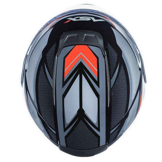 Capacete ASX Eagle SV Fast Brilho Preto/Cinza/Vermelho