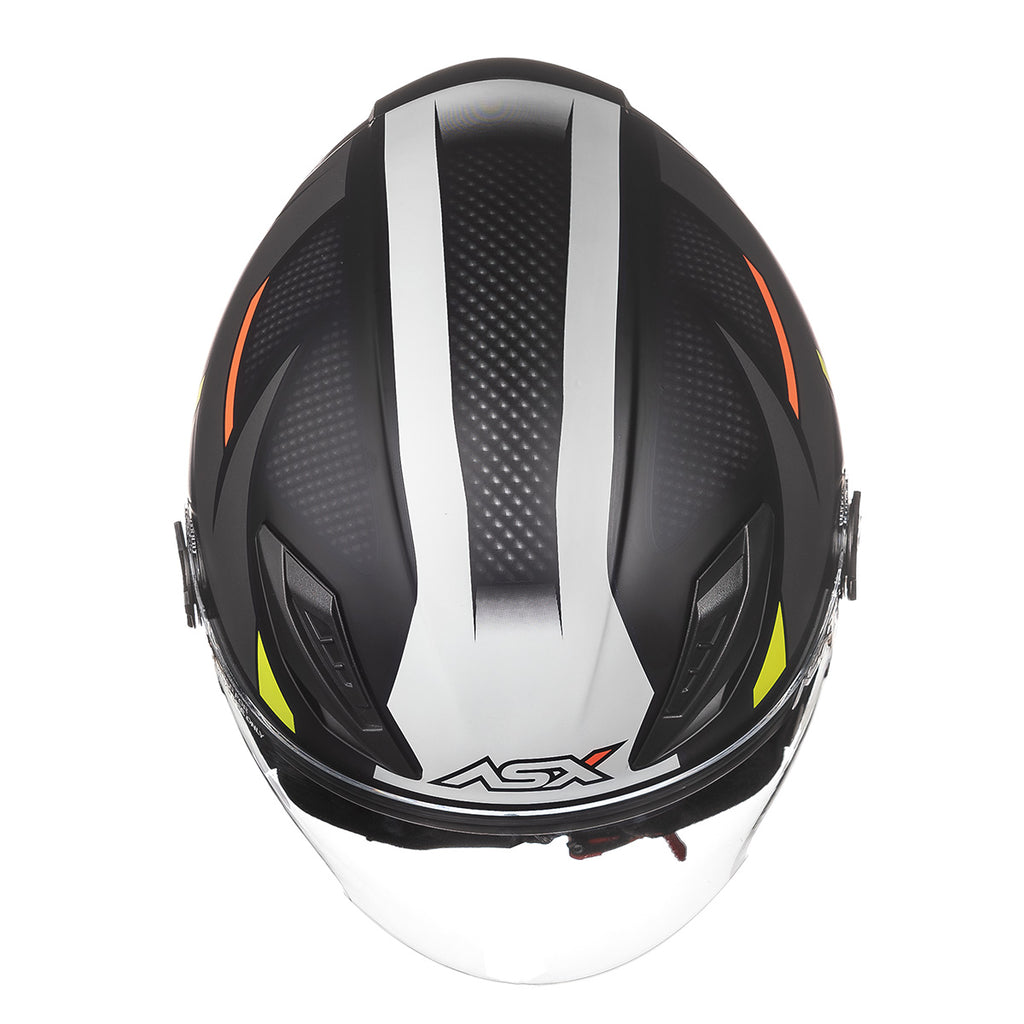 Capacete ASX City Air Square Fosco Preto/Grafite/Amarelo