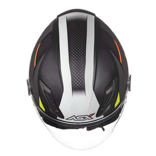 Capacete ASX City Air Square Fosco Preto/Grafite/Amarelo