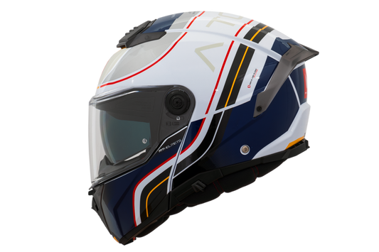 Capacete Mt Helmets Atom 2 SV Xenom A7 Branco Azul Brilho