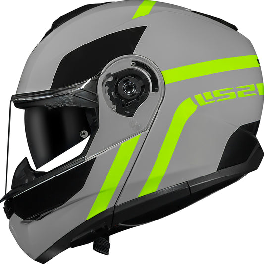 Capacete Ls2 Strobe II ff908 Autox Cinza Amarelo