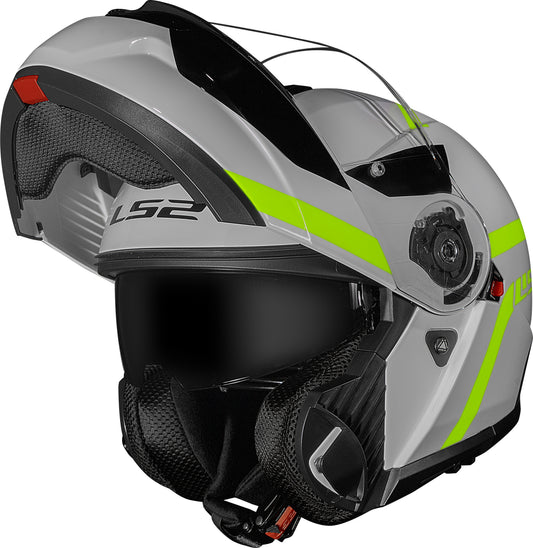 Capacete Ls2 Strobe II ff908 Autox Cinza Amarelo