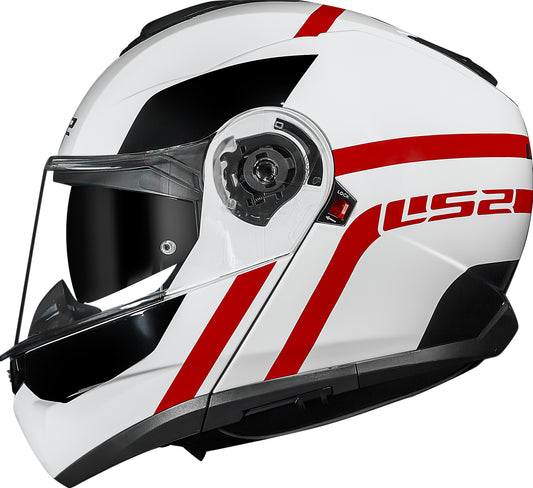 Capacete Ls2 Strobe II ff908 Autox Branco Vermelho