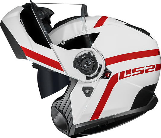 Capacete Ls2 Strobe II ff908 Autox Branco Vermelho
