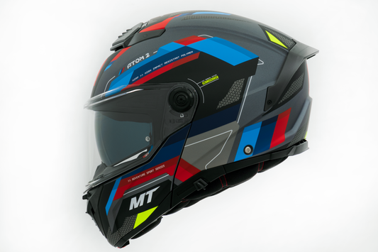 Capacete Mt Helmets Atom 2 SV ast A2 Cinza Azul Matte