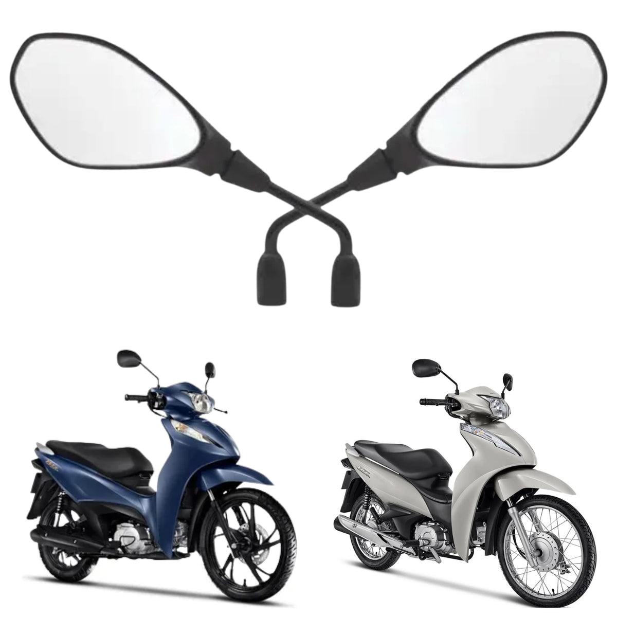 RETROVISOR GVS HASTE FIXA LENTE CONVEXA BIZ 100 / BIZ 110 / BIZ 125