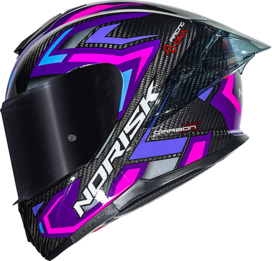 Capacete Norisk Carbon R Spot Roxo Rosa