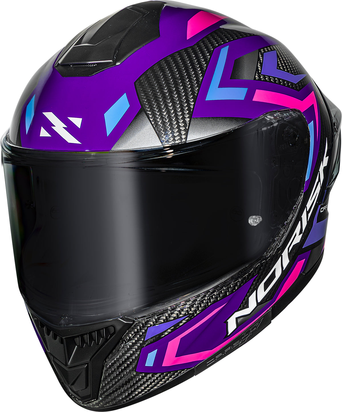 Capacete Norisk Carbon R Spot Roxo Rosa