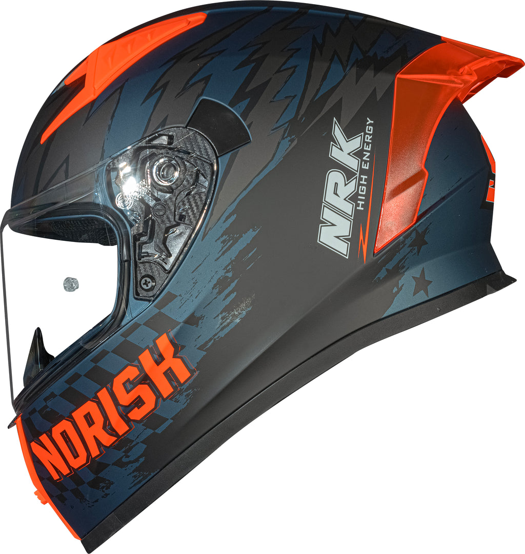 Capacete Norisk Flow Daytona Matte Azul Laranja