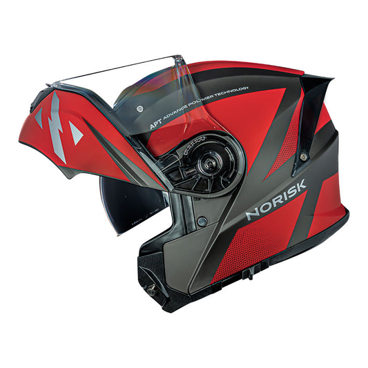 Capacete Norisk Motion Defender Matt TIt Vermelho