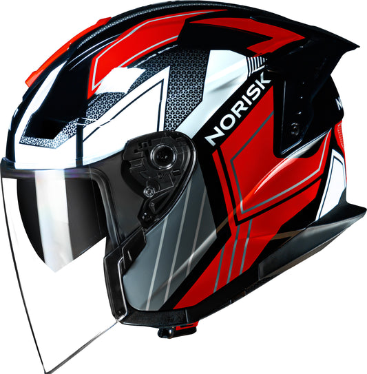 Capacete Norisk Downtown Provenza Preto Vermelho
