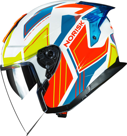 Capacete Norisk Downtown Provenza Branco Laranja