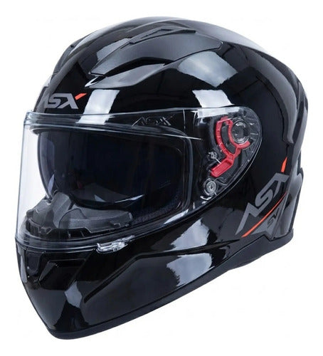 Capacete ASX City SV Solid com Óculos Solar Interno Preto Grafite Brilhante