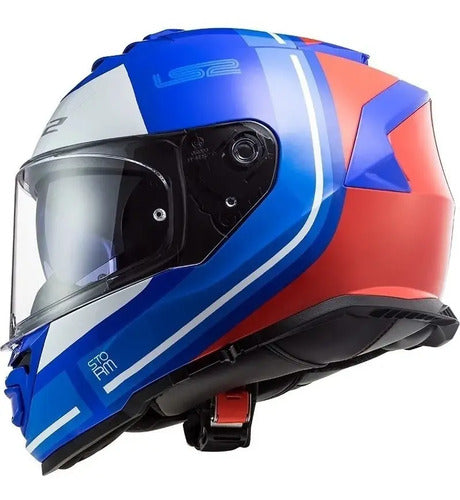 Capacete LS2 FF800 Storm Slant com Óculos Solar Interno Azul Vermelho