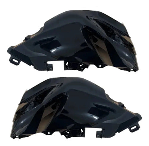 Par de Capas do Tanque Paramotos Honda Cg 160 Fan 2025 em diante Preto Metálico