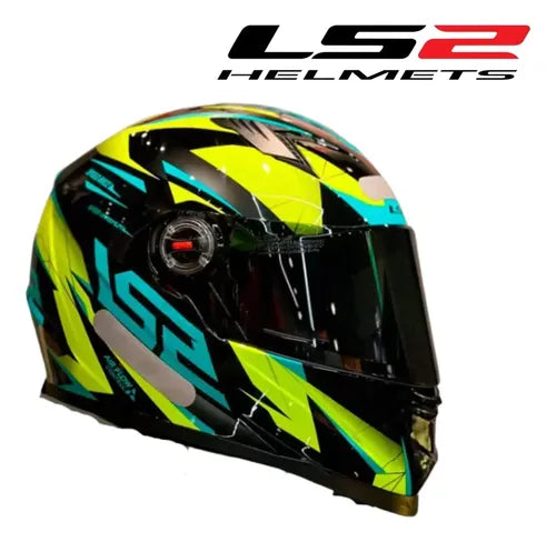 Capacete LS2 FF358 Draze Preto Amarelo Verde Brilhante Tamanho 54/XS