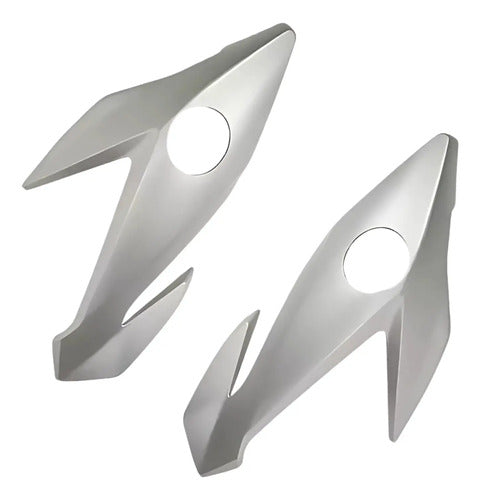 Bananinha Par de Carenagens Laterais do Farol Paramotos Honda Cg 160 Titan Fan 2016 a 2021 Prata