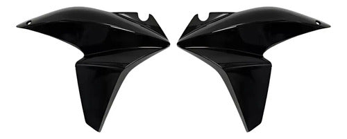 Par de Aletas Abas do Tanque Paramotos Honda Xre 300 2013 a 2015 Preto Brilhante
