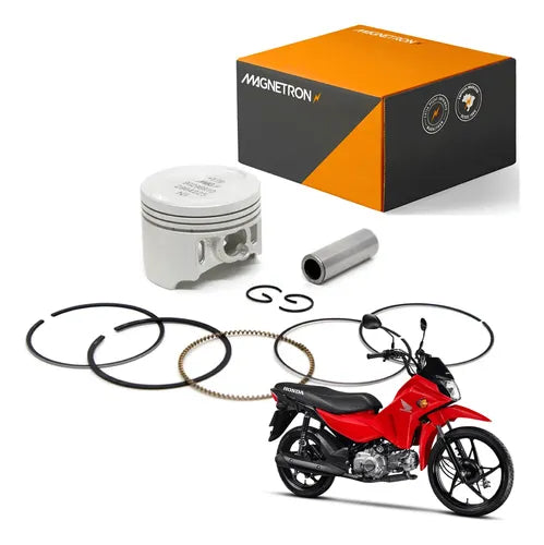 Kit Pistão com Anéis Magnetron Honda Biz 110i Pop 110i 2016 a 2023 1,00 mm