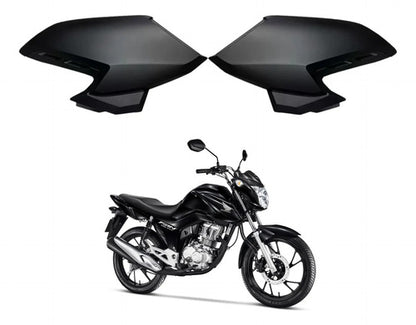 Par de Aletas Abas do Tanque Paramotos Honda Cg 160 Fan 2022 a 2024 Preto Fosco