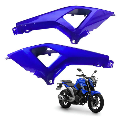 Par de Rabetas Laterais Paramotos Yamaha Fazer Fz25 250 2018 a 2025 Azul Metálico