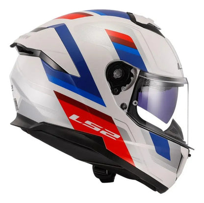Capacete LS2 FF818 Storm III Sporty com Óculos Solar Interno Branco Azul Vermelho