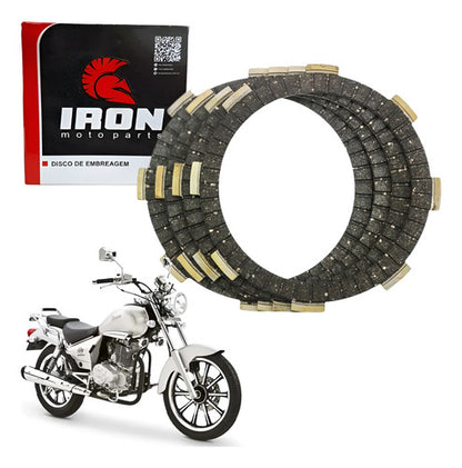 Jogo de Discos de Embreagem Iron Honda Cg Bros 125 Sundown Hunter 125 Dafra Speed Kansas 150
