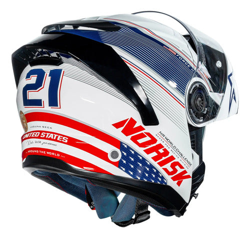 Capacete Escamoteável Norisk Force II Grand Prix USA com Óculos Solar Interno
