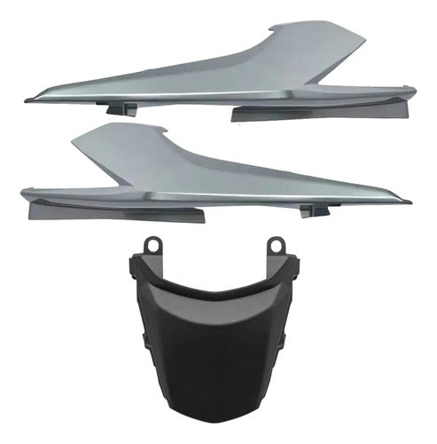 Kit Rabeta Lateral Completa Paramotos Honda Cg 160 Titan 2016 a 2024 Prata Edição Especial