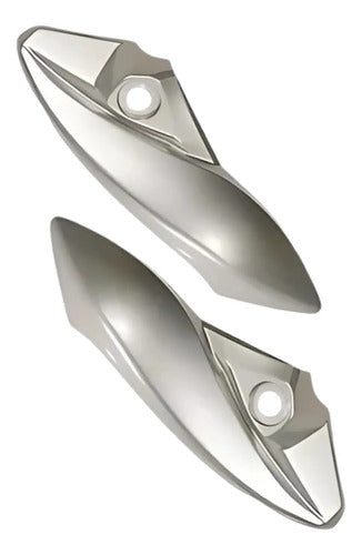 Par de Carenagens Laterais do Farol Paramotos Honda Cb 300r 2009 em diante Prata