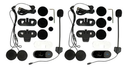 Par de Intercomunicadores de Capacete Motocom Prime Universal Bluetooth com Rádio FM