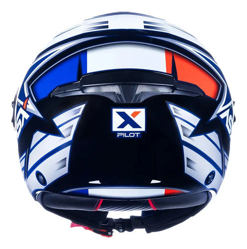 Capacete Aberto ASX City Air Pilot Preto Branco Vermelho Brilhante